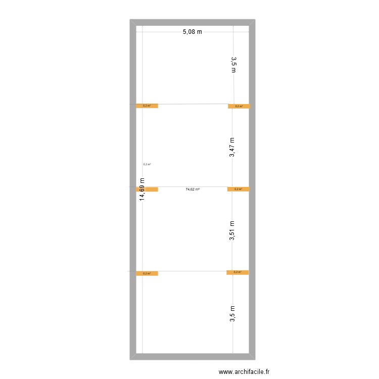 Laiterie 1. Plan de 1 pièce et 75 m2