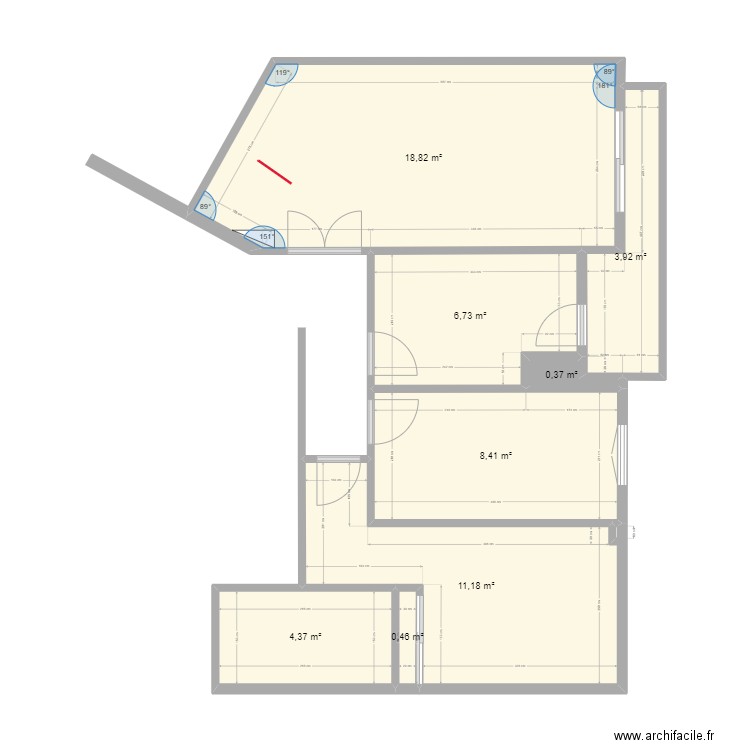 Espagne 4 Eras de Mostoles V2. Plan de 8 pièces et 54 m2