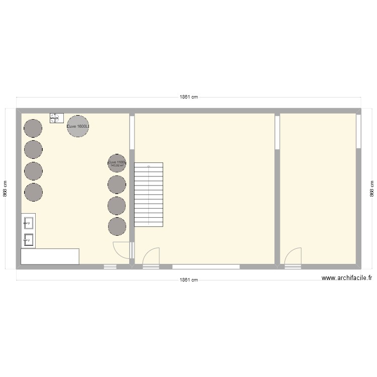 Cidrerie. Plan de 1 pièce et 144 m2