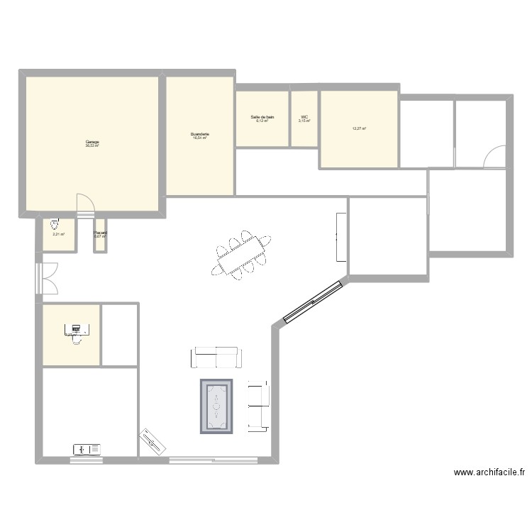 Argeles. Plan de 8 pièces et 85 m2