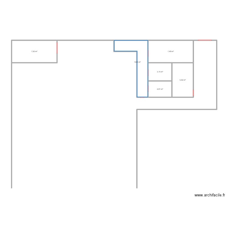 william. Plan de 6 pièces et 33 m2