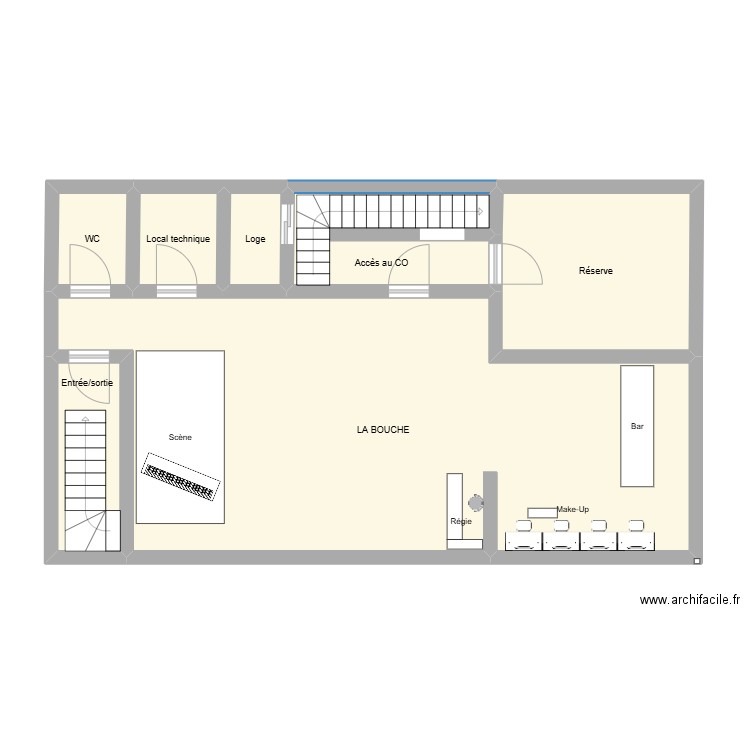 La Bouche. Plan de 7 pièces et 80 m2