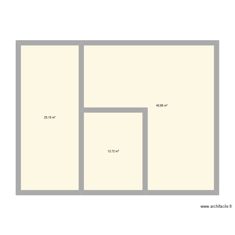 Ebauche maison. Plan de 3 pièces et 80 m2