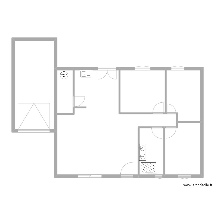 mam. Plan de 7 pièces et 105 m2