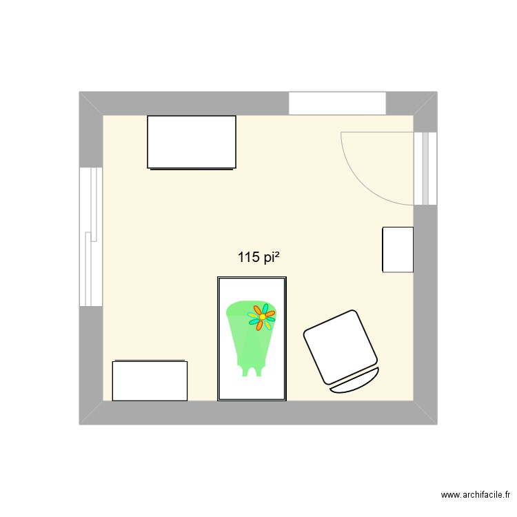 Maddyson. Plan de 1 pièce et 11 m2