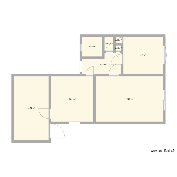 maison actuelle. Plan de 9 pièces et 63 m2