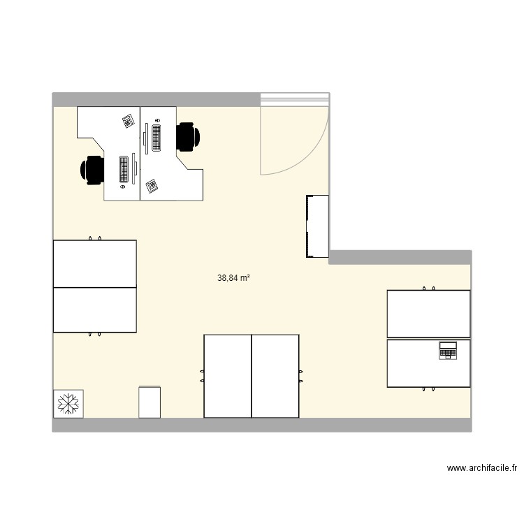 PROJET BUREAU SC MED. Plan de 1 pièce et 39 m2