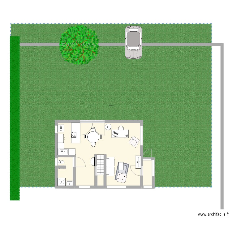 cluedo. Plan de 3 pièces et 53 m2