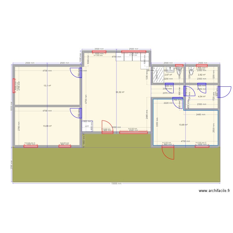 Киржач 90. Plan de 8 pièces et 119 m2