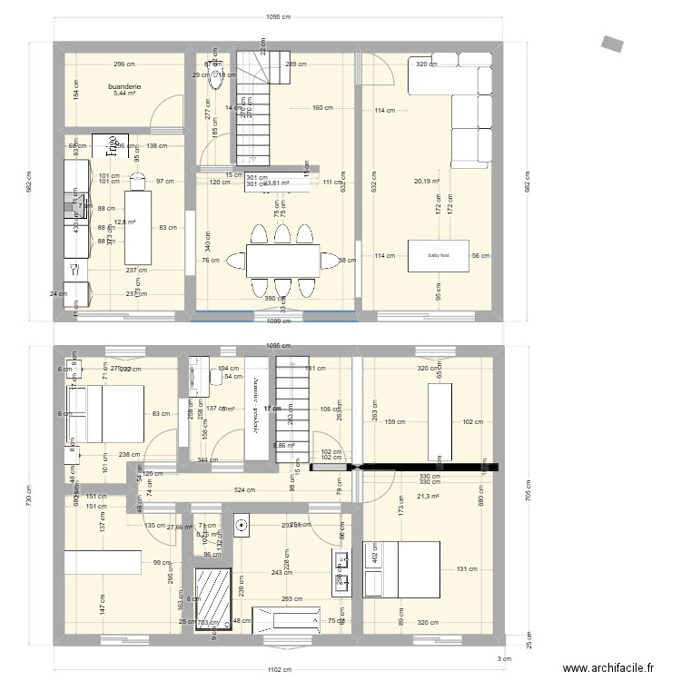 rémi. Plan de 9 pièces et 126 m2