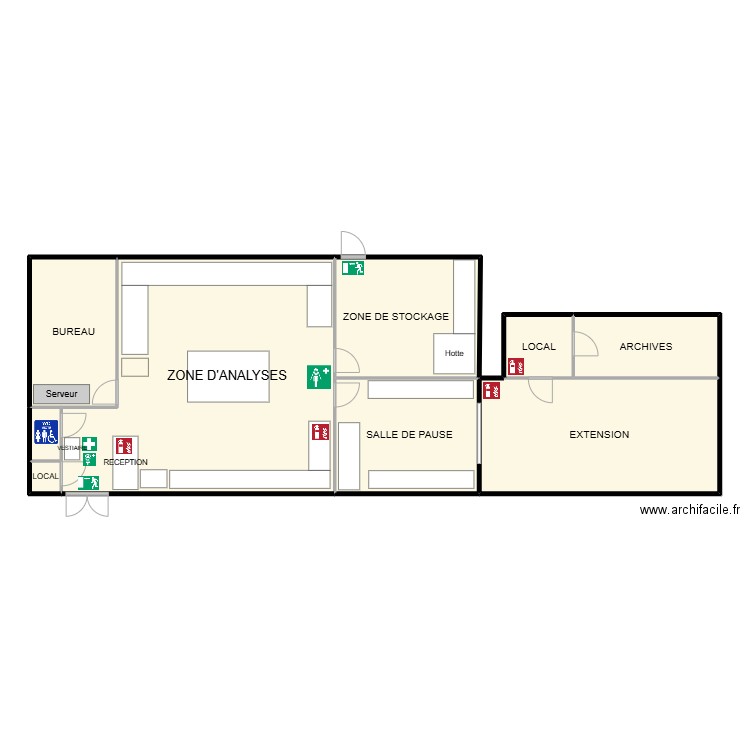 PLAN LABO C.A.V.A. Plan de 9 pièces et 159 m2