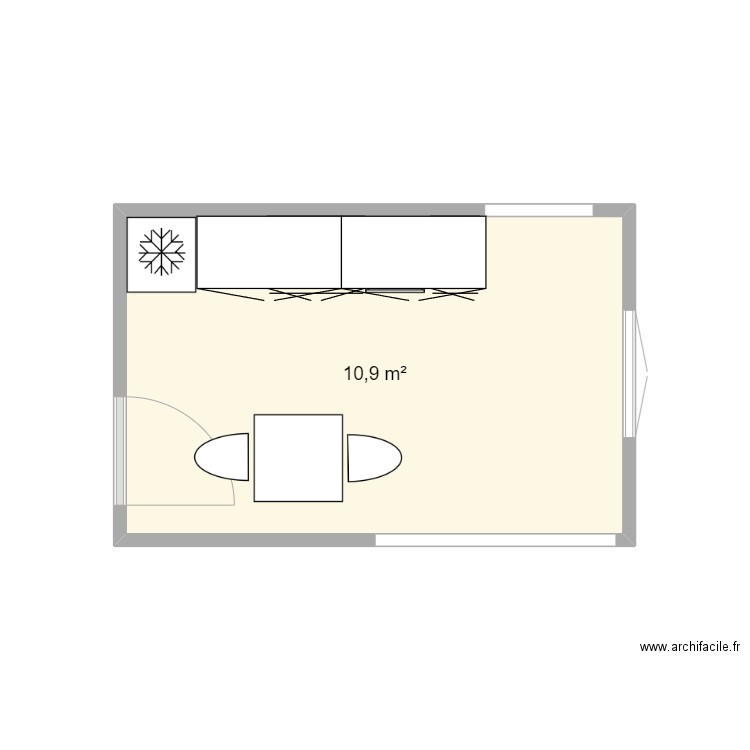 cuisine Remblaise. Plan de 1 pièce et 11 m2