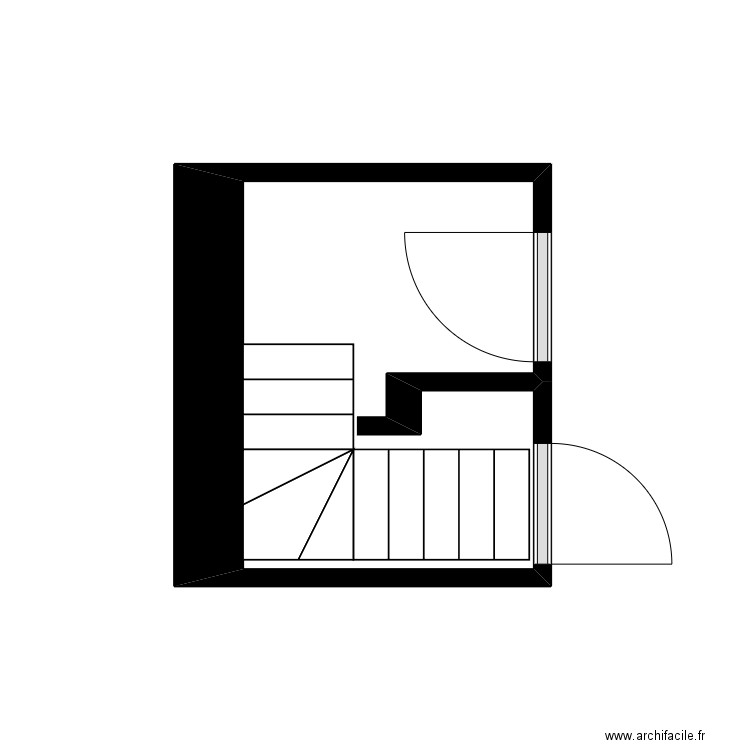 cage d'escalier cave fermette. Plan de 1 pièce et 4 m2