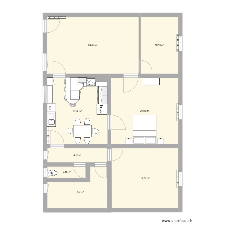 Freistroff. Plan de 8 pièces et 108 m2