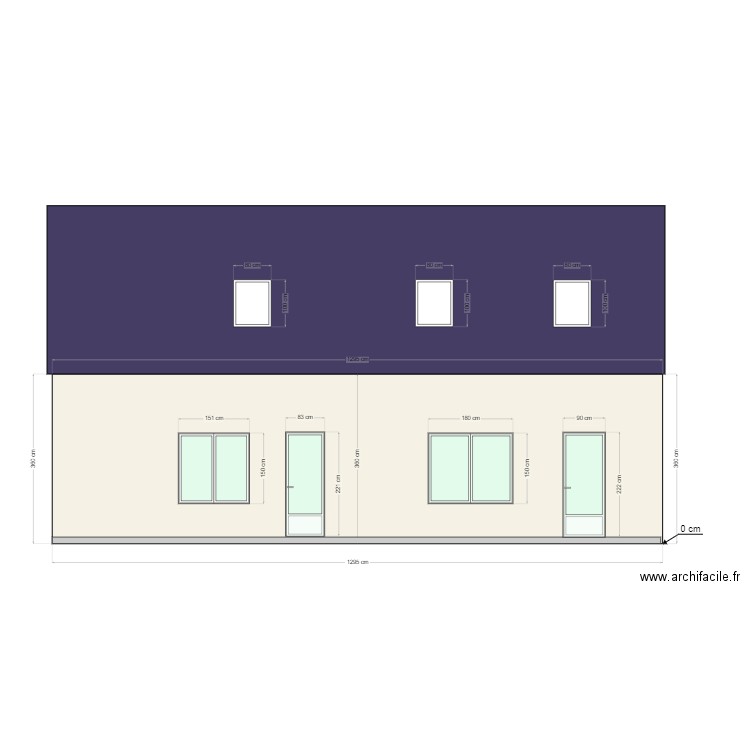 Façade ouest Projet. Plan de 0 pièce et 0 m2