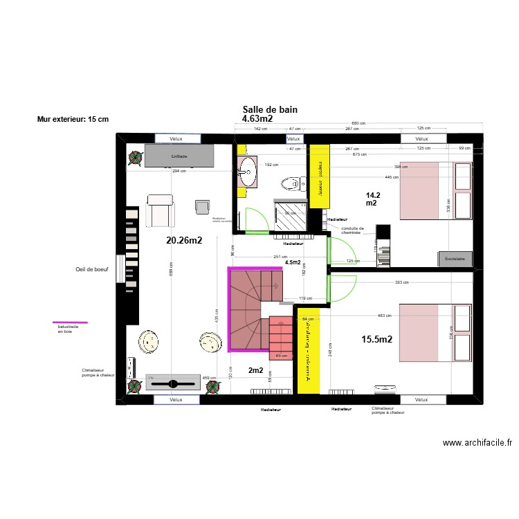 planetage 2 meublé. Plan de 0 pièce et 0 m2