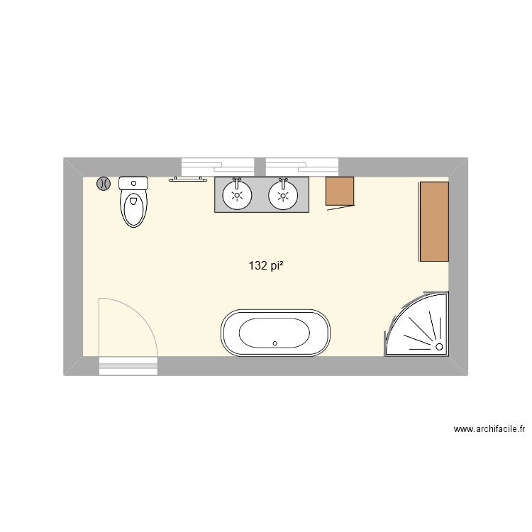 salle de bain. Plan de 1 pièce et 12 m2