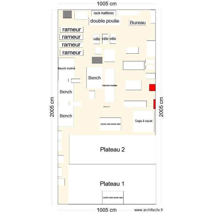 Salle CPB FA SUGGESTION. Plan de 1 pièce et 201 m2