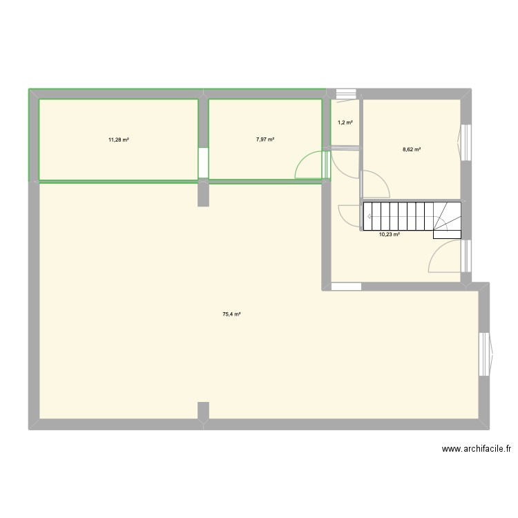 Maison extension. Plan de 6 pièces et 115 m2