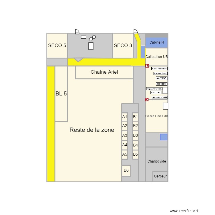 Zone Four et Unibody Projet en l'état. Plan de 32 pièces et 16 m2