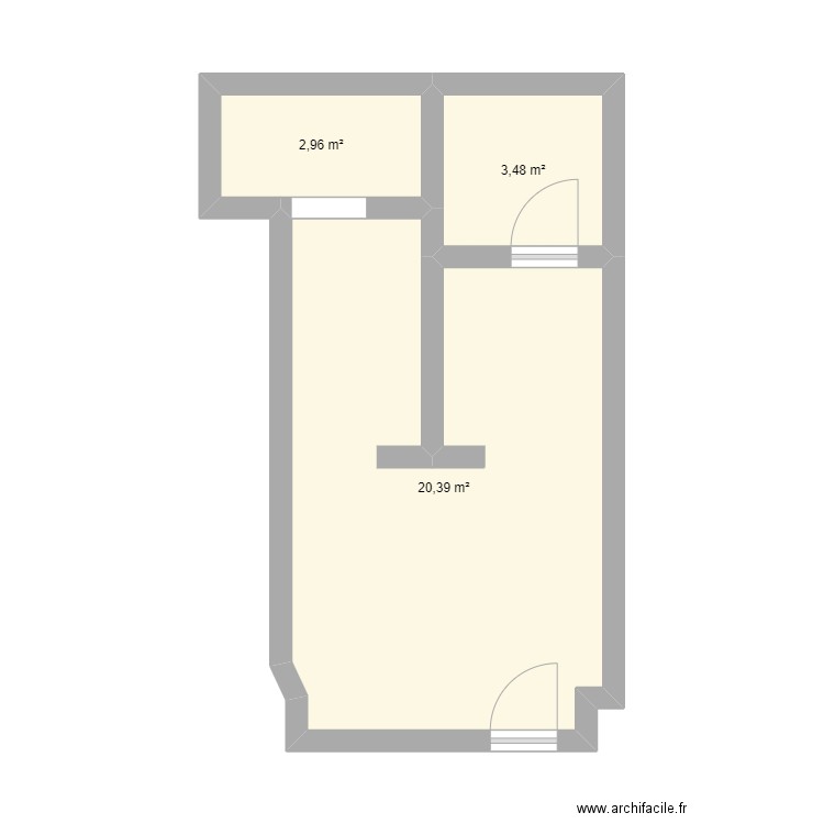 PLAN RAINBOW. Plan de 3 pièces et 27 m2