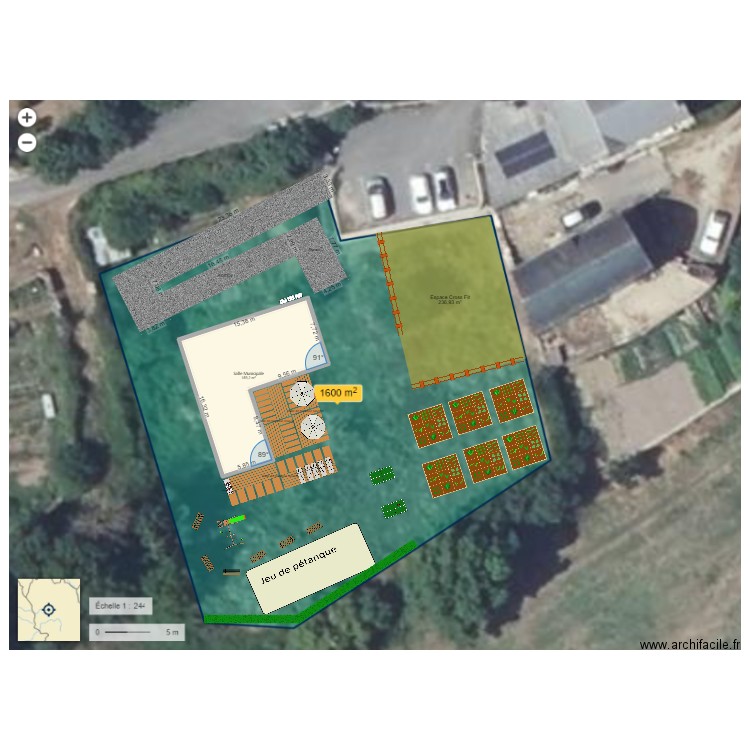 Projet salle COmmunale Cultures 2. Plan de 1 pièce et 169 m2