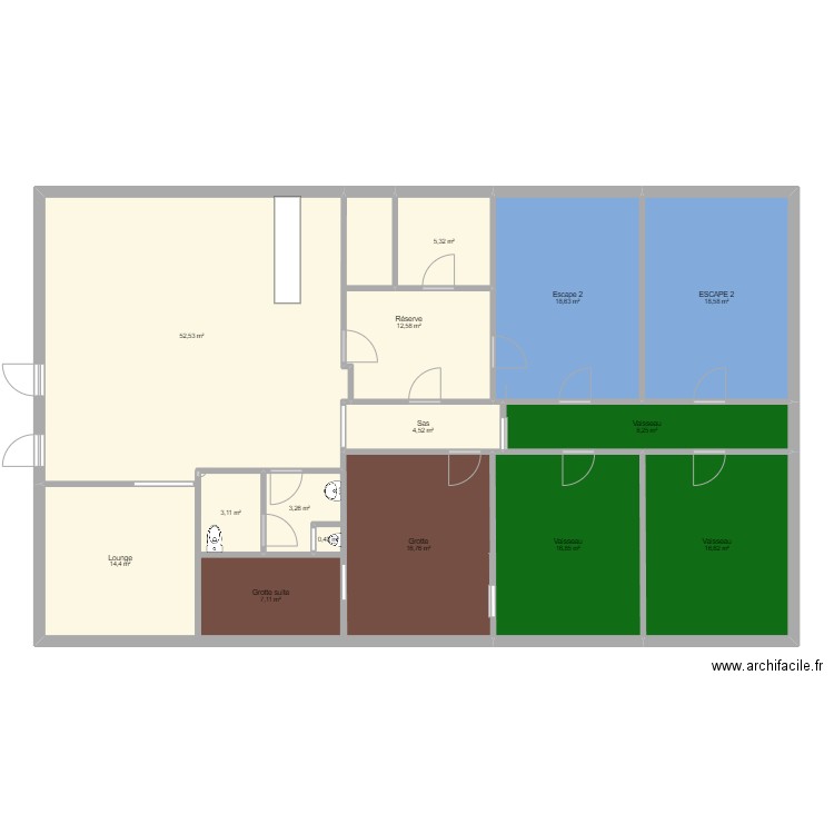 APM AV. Plan de 15 pièces et 199 m2