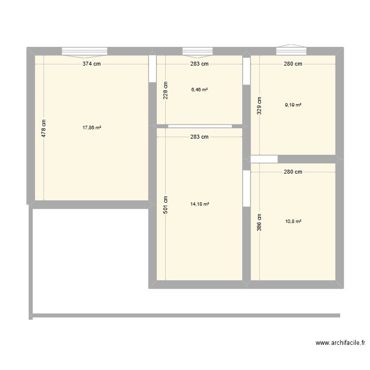 maison hayange. Plan de 5 pièces et 59 m2