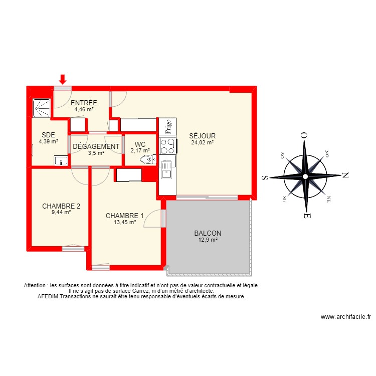 BI 18172 - . Plan de 12 pièces et 87 m2