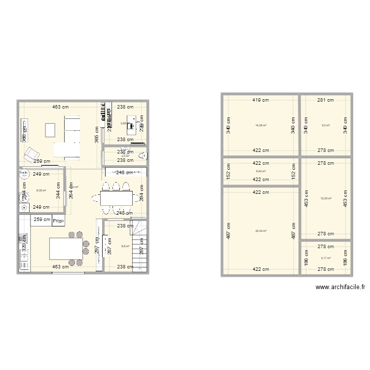 Maison. Plan de 11 pièces et 133 m2