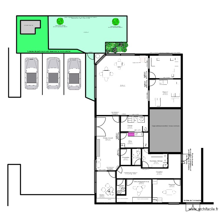 Les Ulis - Atlantique PMI 4 avec Espace extérieur. Plan de 19 pièces et 258 m2