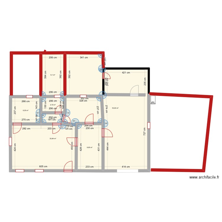 Boncelle. Plan de 7 pièces et 116 m2