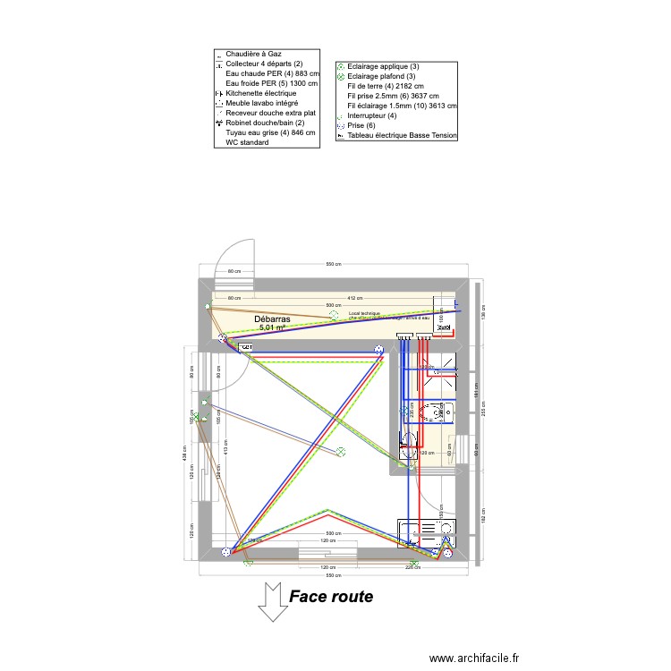 tozeur. Plan de 2 pièces et 8 m2