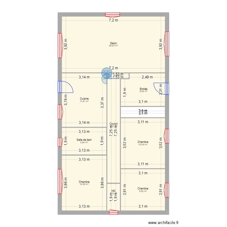 M. Fernand Rémond. Plan de 11 pièces et 96 m2