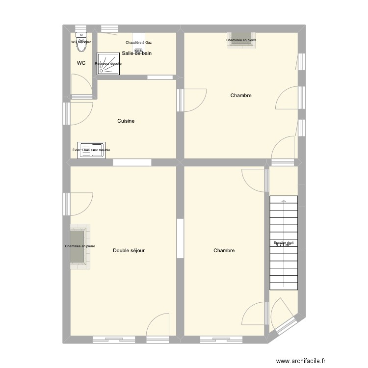 Vendin le veil 6. Plan de 7 pièces et 79 m2