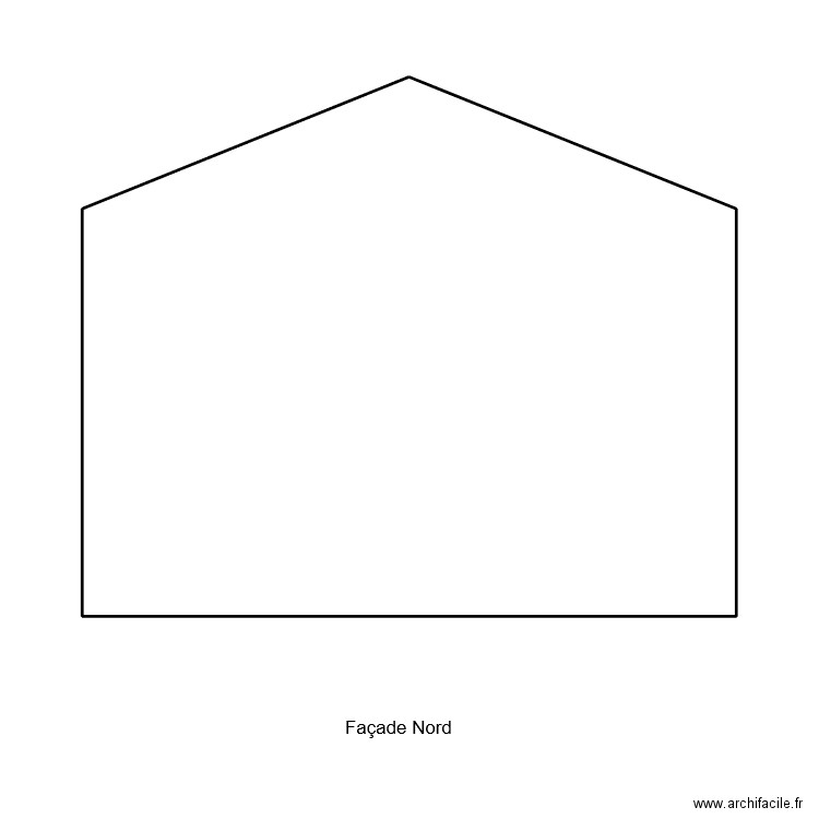 Pignon nord. Plan de 1 pièce et 52 m2