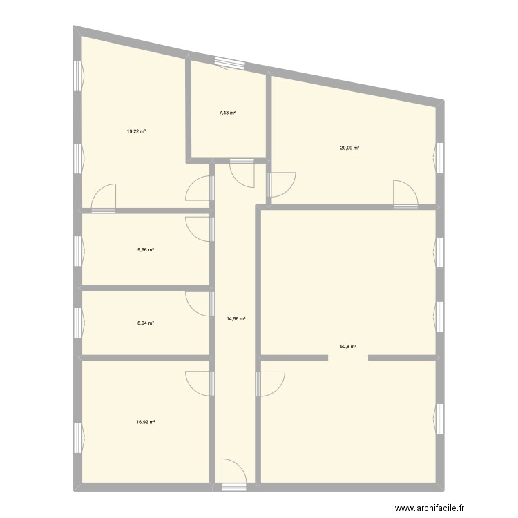 Plan Bureau 1 place du Luxembourg. Plan de 8 pièces et 148 m2