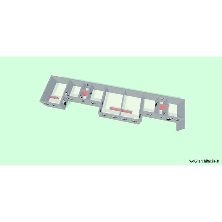 Bloc 02 . Plan de 10 pièces et 128 m2