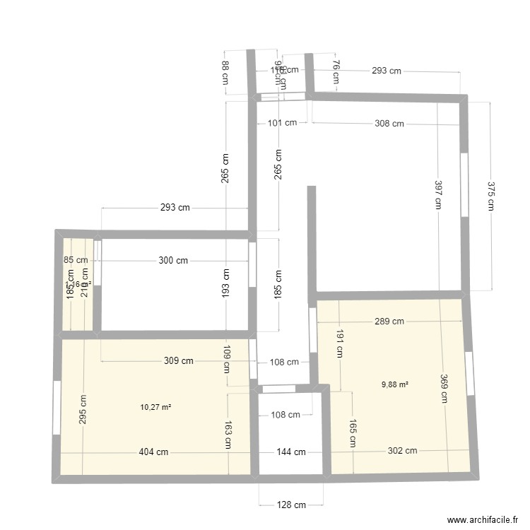 ALINO. Plan de 3 pièces et 21 m2