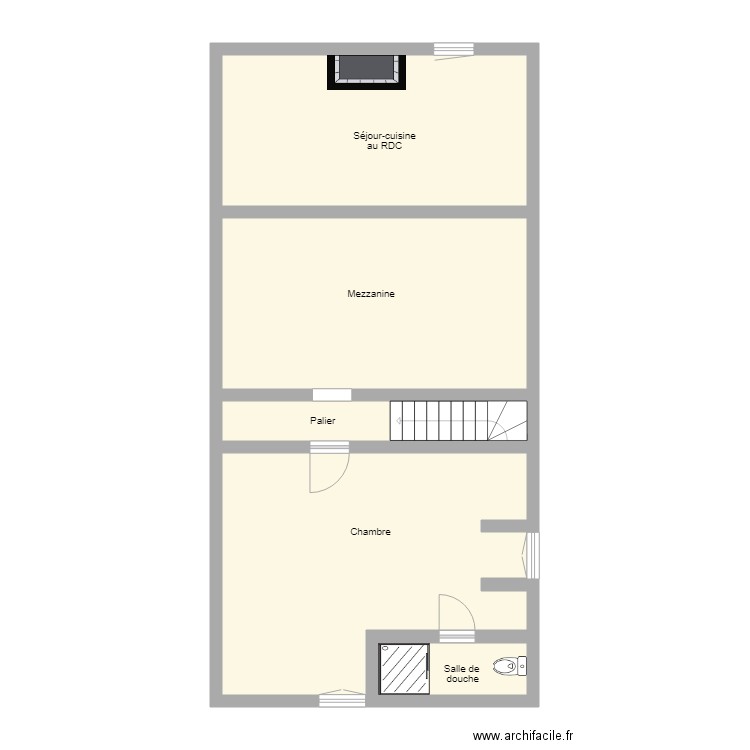 THIBAULT ETAGE  . Plan de 5 pièces et 74 m2