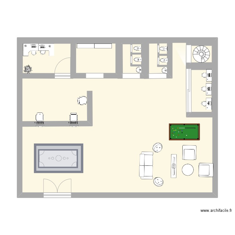 plan chambre 2. Plan de 5 pièces et 80 m2