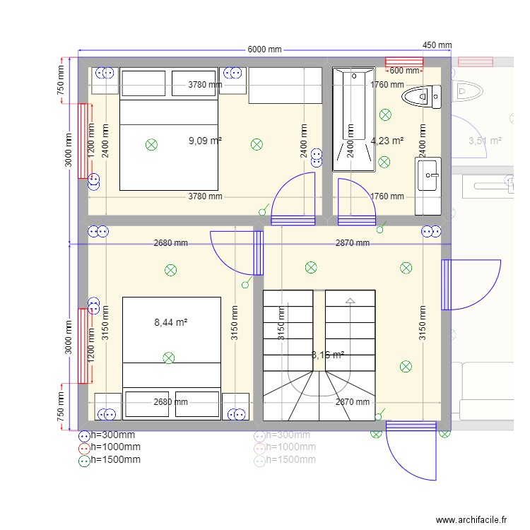 ЕБ 4 эл. Plan de 11 pièces et 97 m2