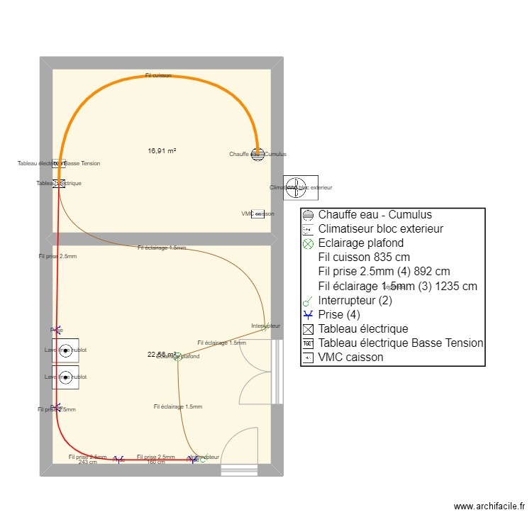 Test1. Plan de 2 pièces et 39 m2