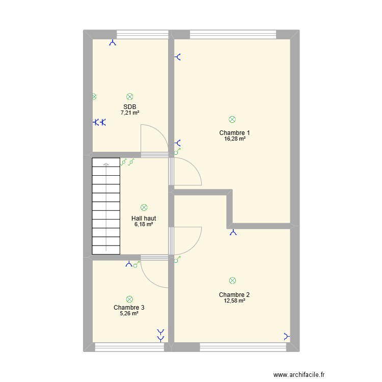 Etage 2 Charles Païva Da Silva Martins. Plan de 5 pièces et 48 m2