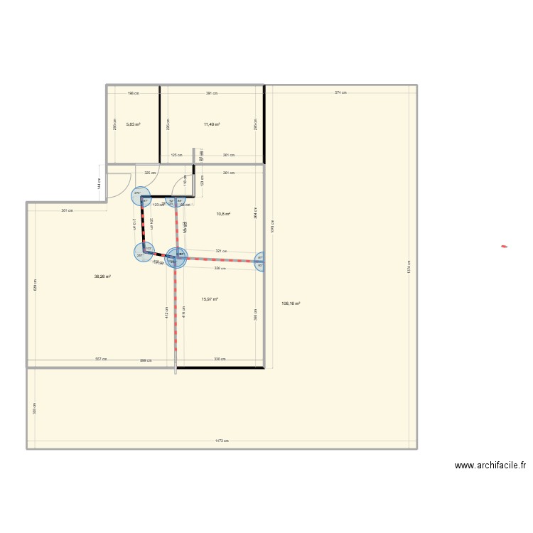 plan 1. Plan de 6 pièces et 187 m2