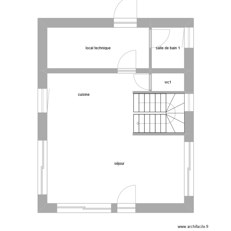 chalet zinc Rdc. Plan de 4 pièces et 44 m2