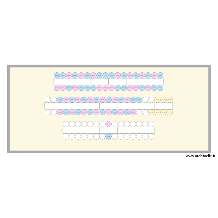 Plan de table JM&J. Plan de 1 pièce et 241 m2