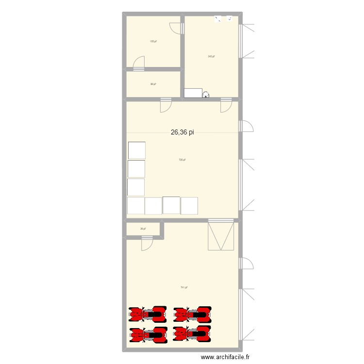 GARAGE SOIGNEUR. Plan de 6 pièces et 183 m2