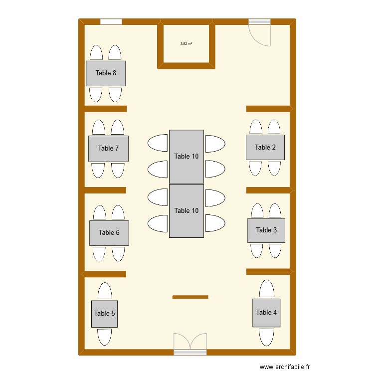 Plan restaurant Mutinés . Plan de 2 pièces et 139 m2