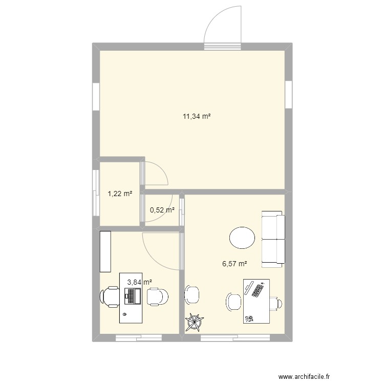 DELREYS 1. Plan de 5 pièces et 23 m2